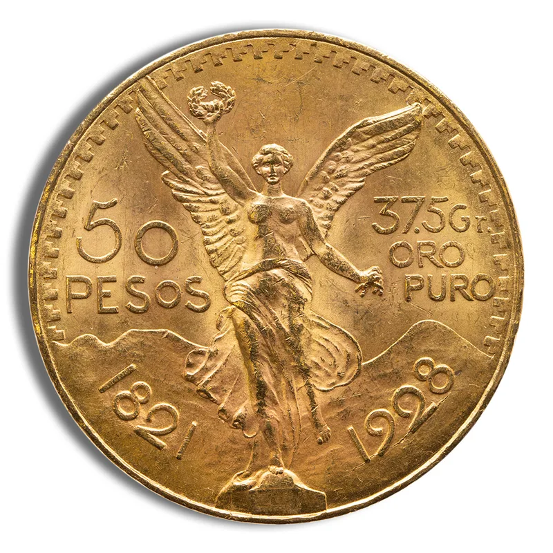 1921 Mexico Gold 50 Peso Cleaned — Gold bullion from Standard Bullion