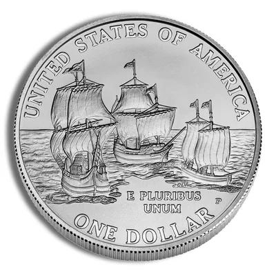 2007-P <body> Jamestown Silver Commem - BU — reverse view