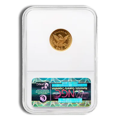 $2.5 Gold Liberty Quarter Eagle - NGC MS63 — reverse view