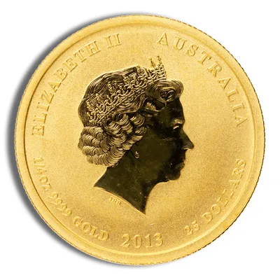 2013 1/4 oz Australia Gold Lunar Snake BU - Series II — reverse view