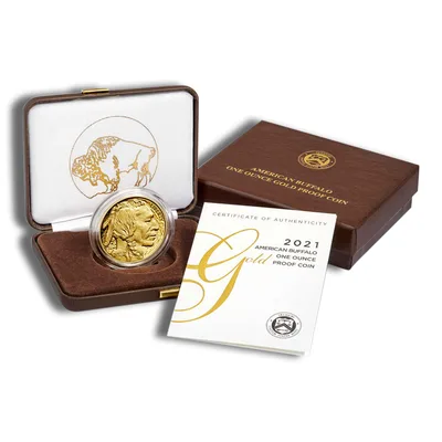 2021-W 1 oz Proof Gold Buffalo (w/Box & COA) — packaging view