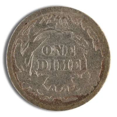 <body> FV 90% Silver Barber Dimes - Avg Circ — reverse view
