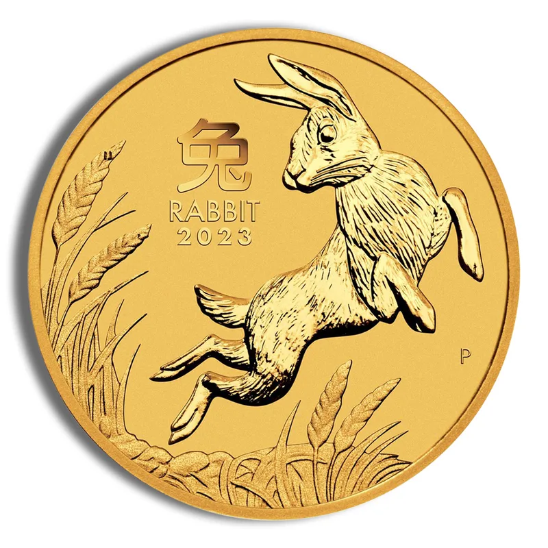 2023 2 oz Australia Gold Lunar Rabbit BU - Series III — Gold bullion from Standard Bullion