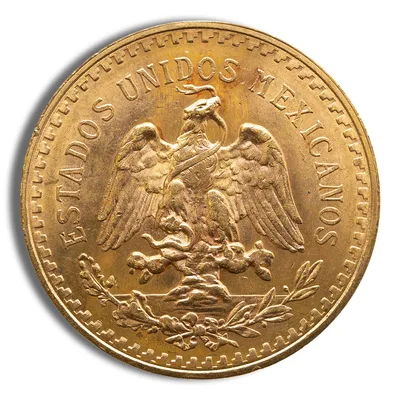 1943 Mexico Gold 50 Peso BU — reverse view