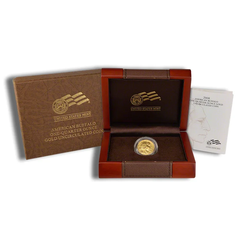 2008-W 1/4 oz Burnished Gold Buffalo (w/Box/COA) — Gold bullion from Standard Bullion