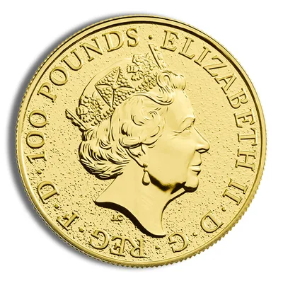 2016 1 oz Great Britain Queen's Beast Gold Coin - Lion — reverse view