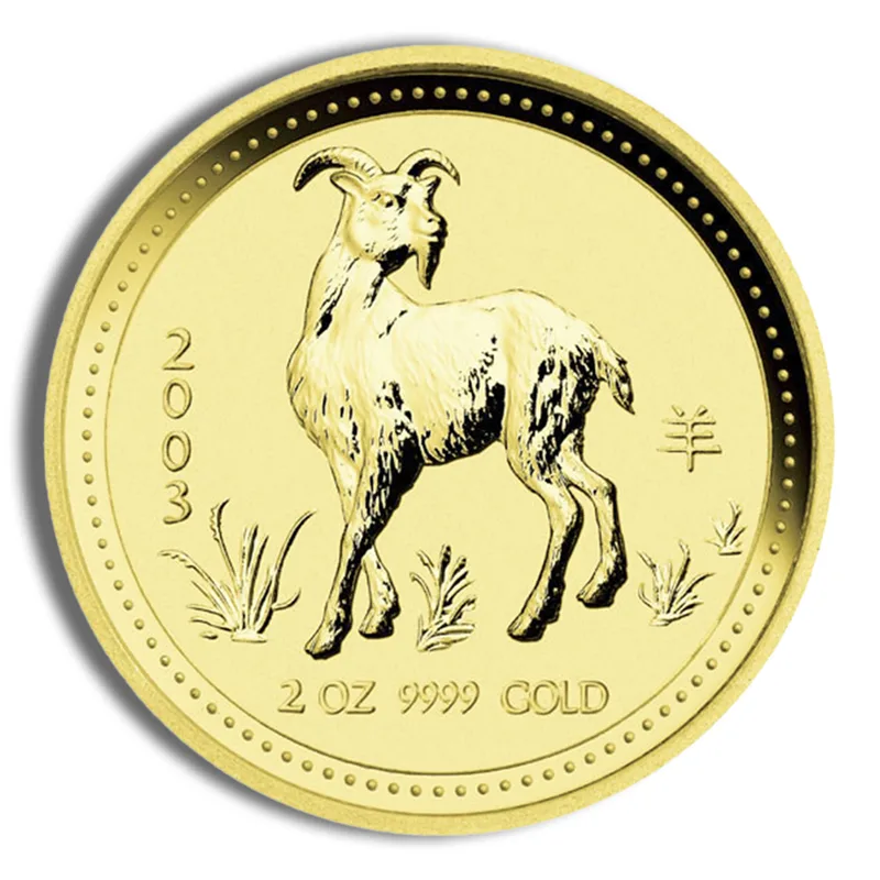 2003 2 oz Australia Gold Lunar Goat BU - Series I — Gold bullion from Standard Bullion