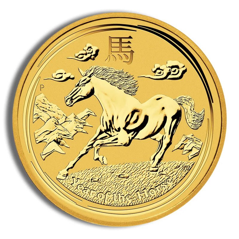 2014 2 oz Australia Gold Lunar Horse BU - Series II — Gold bullion from Standard Bullion