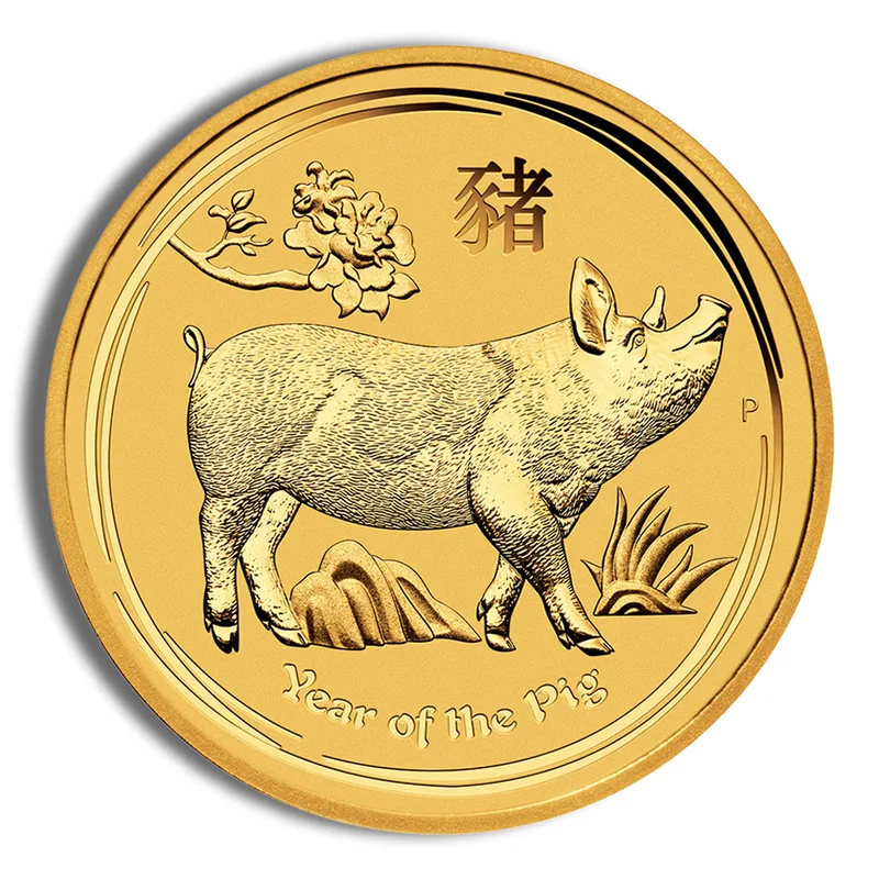 2019 1 oz Australia Gold Lunar Pig BU - Series II — Gold bullion from Standard Bullion