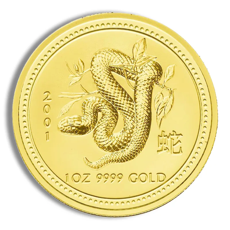 2001 1 oz Australia Gold Lunar Snake BU - Series I — Gold bullion from Standard Bullion