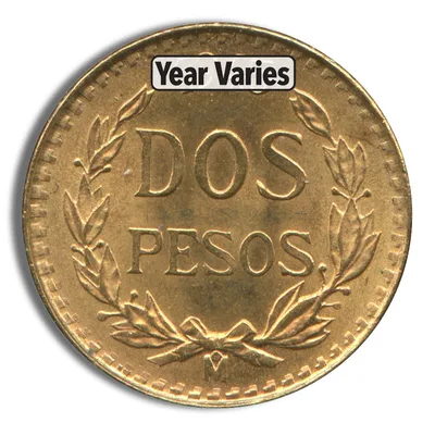 Mexico Gold 2 Peso — reverse view