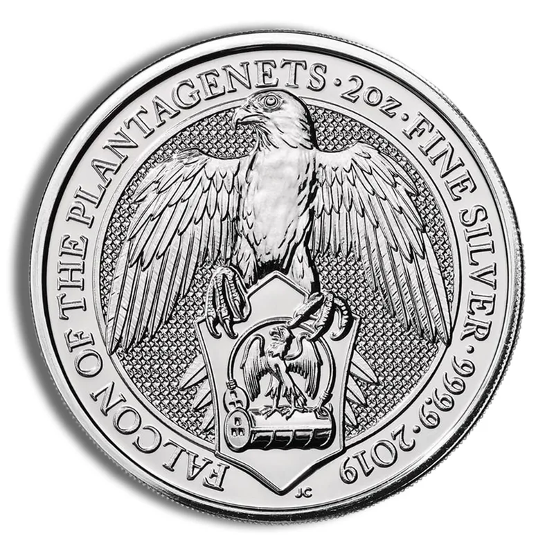 2019 2 oz Silver Great Britain Queen's Beasts - Falcon — Silver bullion from Standard Bullion