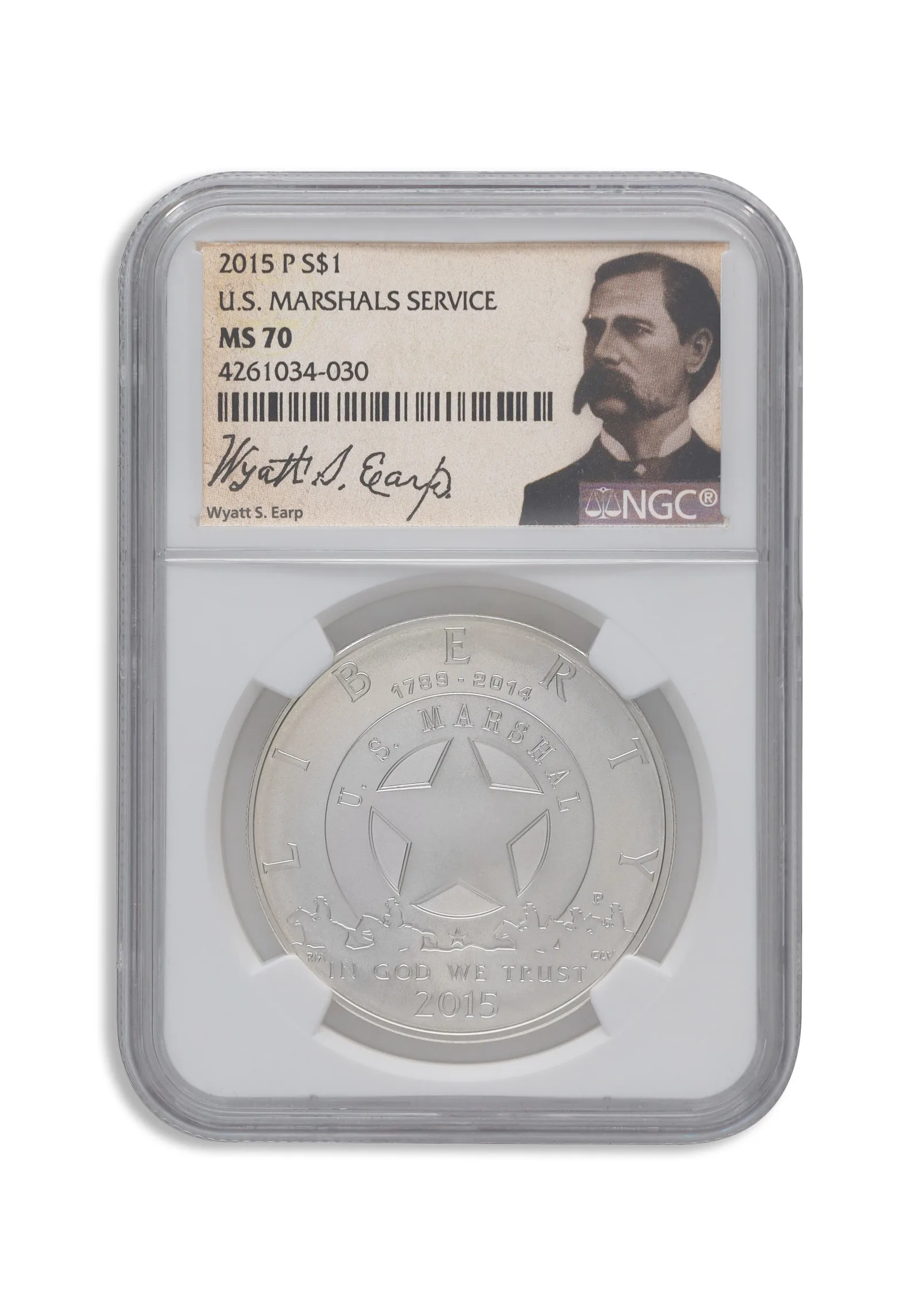2015-P <body> U.S. Marshals Silver Commem - NGC MS70 — Silver bullion from Standard Bullion