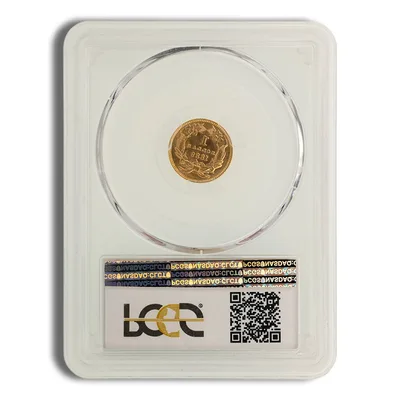$3 Gold Princess - NGC MS62 — reverse view