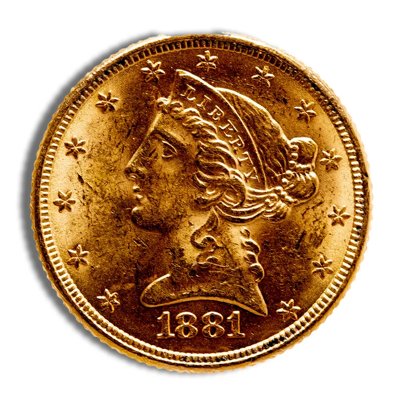 $5 Gold Liberty Half Eagle - BU — Gold bullion from Standard Bullion