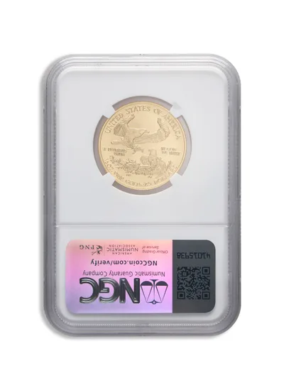 2007 1/2 oz Gold Eagle $25 NGC MS70 — reverse view