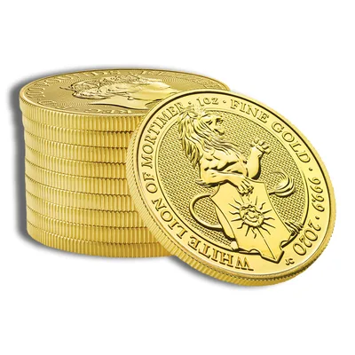2020 1 oz Great Britain Queen's Beast Gold Coin - White Lion — packaging view