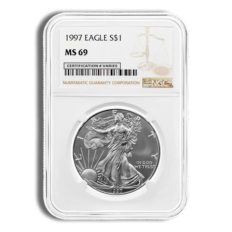 1997 Silver Eagle NGC MS69 — Silver bullion from Standard Bullion