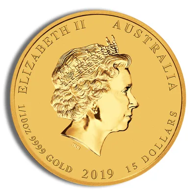 2019 1/10 oz Australia Gold Lunar Pig BU - Series II — reverse view