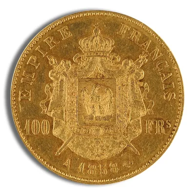 France Gold 100 Francs - Napoleon III (1852-1870) — reverse view