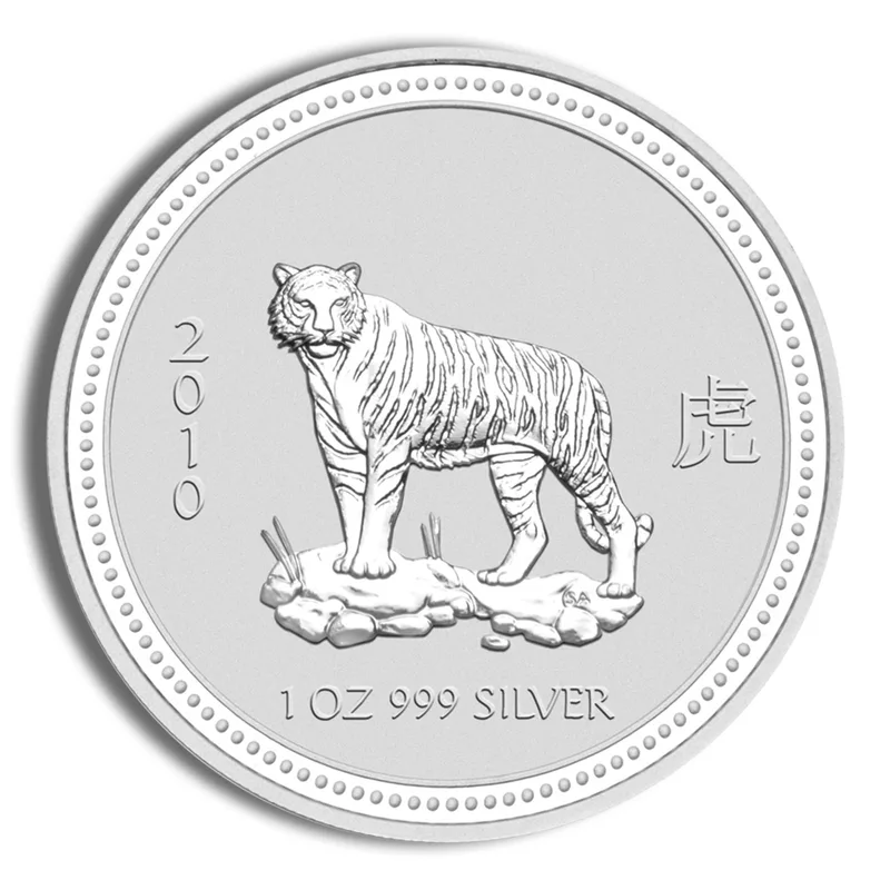 2010 1 oz Australia Silver Lunar Tiger BU - Series I — Silver bullion from Standard Bullion