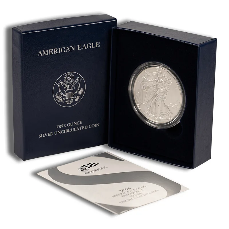 2008-W Reverse of 2007 Burnished Silver Eagle with Box & COA — Silver bullion from Standard Bullion