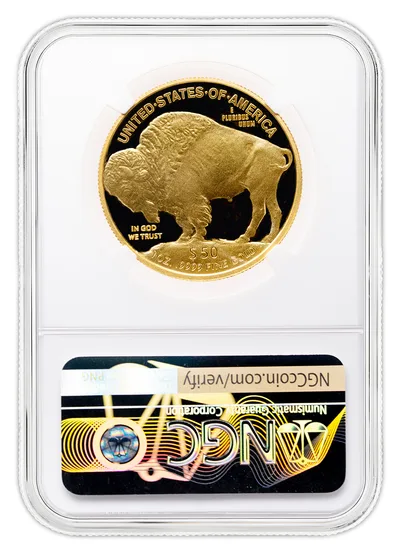 2009-W $50 Proof Gold Buffalo NGC PF70 — reverse view
