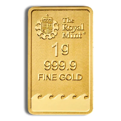 1 gram Gold Bar - Britannia (Carded) — detail view