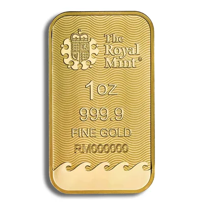 1 oz Gold Bar - Britannia (Carded) — detail view