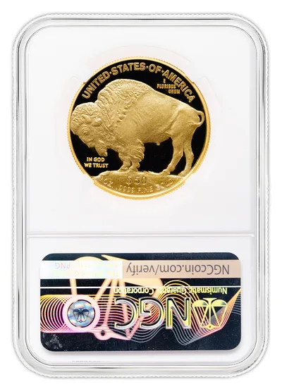 2007-W $50 Proof Gold Buffalo NGC PF70 — reverse view