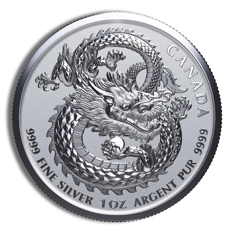 1 oz Canadian Lucky Dragon High Relief Silver Coin — Silver bullion from Standard Bullion