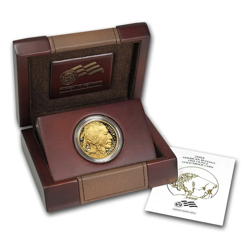 2008-W 1 oz Burnished Gold Buffalo (w/Box/COA) — Gold bullion from Standard Bullion