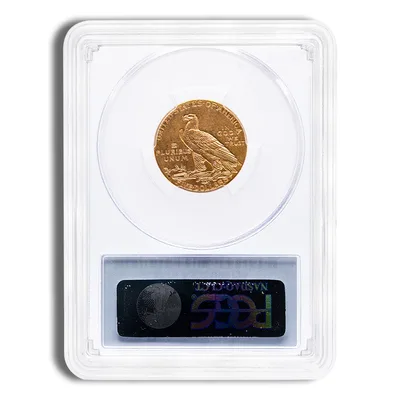 $5 Gold Indian Half Eagle - PCGS MS63 — reverse view