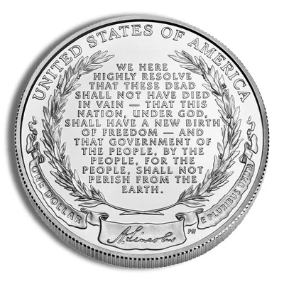 2009-P <body> Abraham Lincoln Silver Commem - BU — reverse view