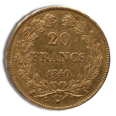 France Gold 20 Francs - Louis Philippe (1830-1848) — reverse view