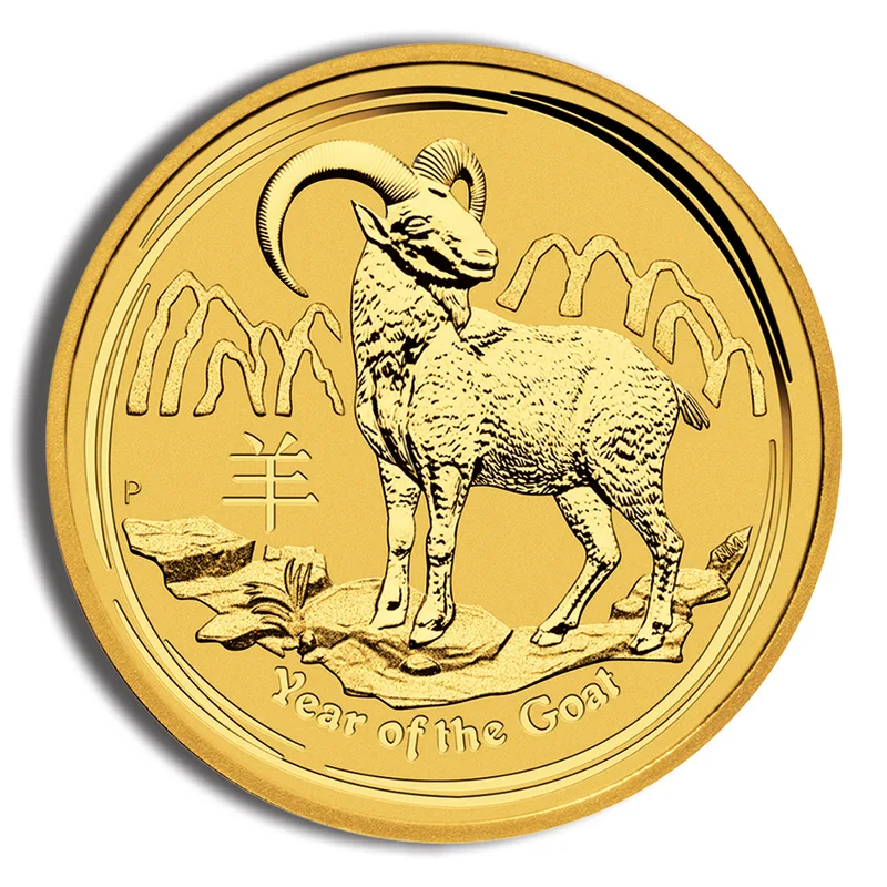 2015 2 oz Australia Gold Lunar Goat BU - Series II — Gold bullion from Standard Bullion