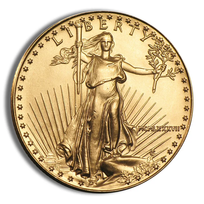 1987 1/2 oz Gold Eagle - BU (MCMLXXXVII) — Gold bullion from Standard Bullion