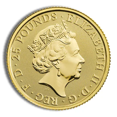 2020 1/4 oz Great Britain Queen's Beast Gold Coin - White Horse — reverse view