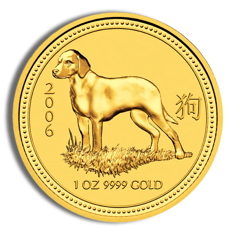 2006 1 oz Australia Gold Lunar Dog BU - Series I — Gold bullion from Standard Bullion