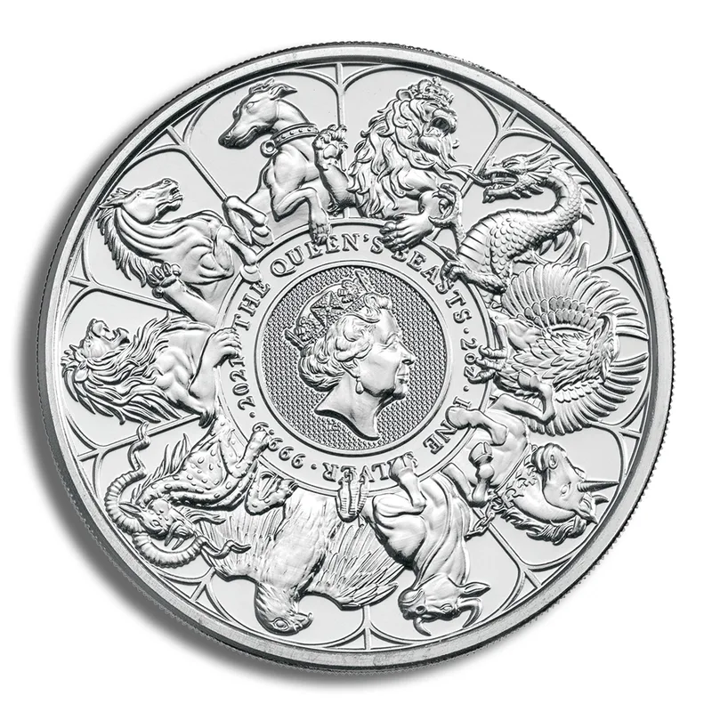 2021 2 oz Silver Great Britain Queen's Beasts - Completer — Silver bullion from Standard Bullion