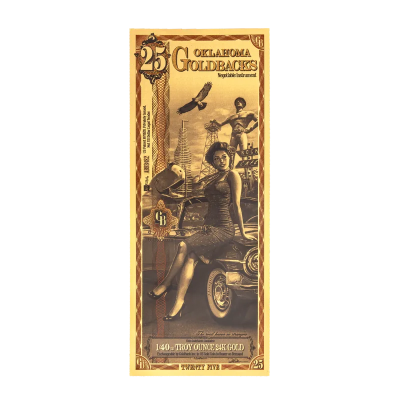 Oklahoma 25 Goldback — Gold bullion from Standard Bullion