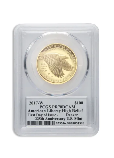 2017-W American Liberty High Relief Gold Coin PCGS PR70 FS — reverse view