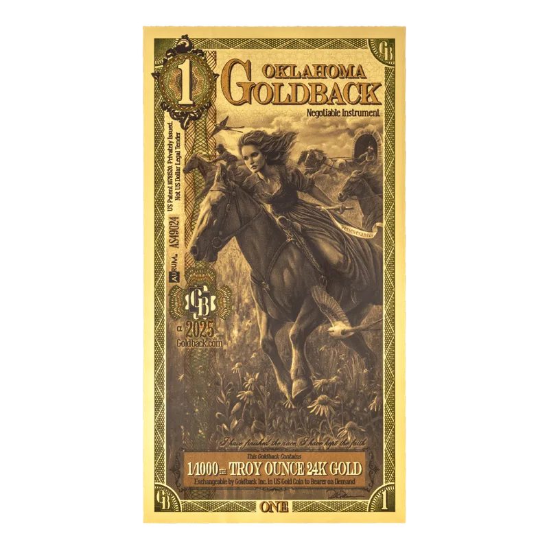 Oklahoma 1 Goldback — Gold bullion from Standard Bullion