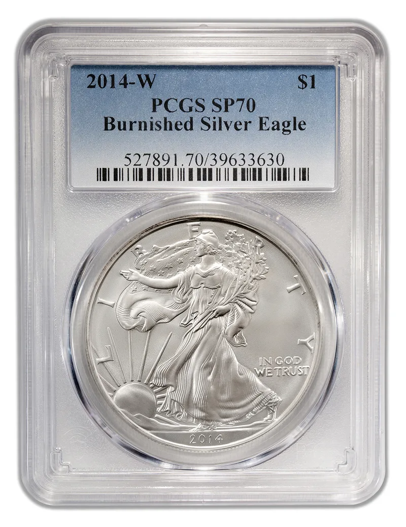 2014-W Burnished Silver Eagle PCGS SP70 — Silver bullion from Standard Bullion