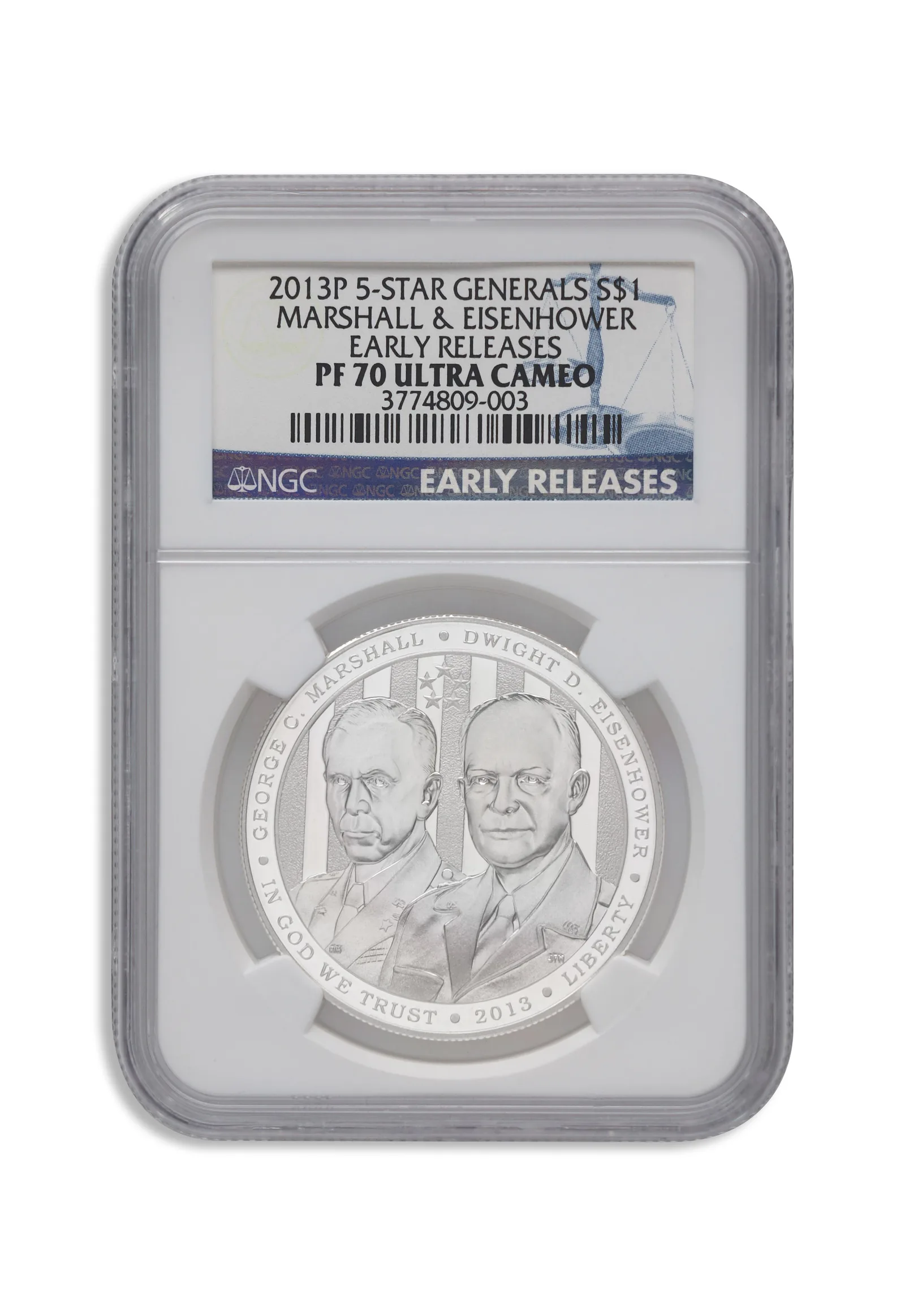 2013-P <body> Five Star Generals Silver Commem - NGC PF70 — Silver bullion from Standard Bullion