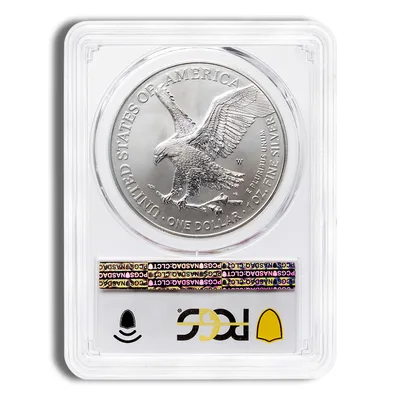 2021-W Burnished Silver Eagle PCGS SP70 (Type 2) — reverse view