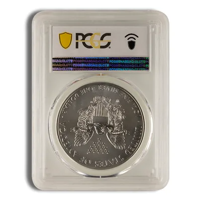 2018-W Burnished Silver Eagle PCGS SP70 — reverse view