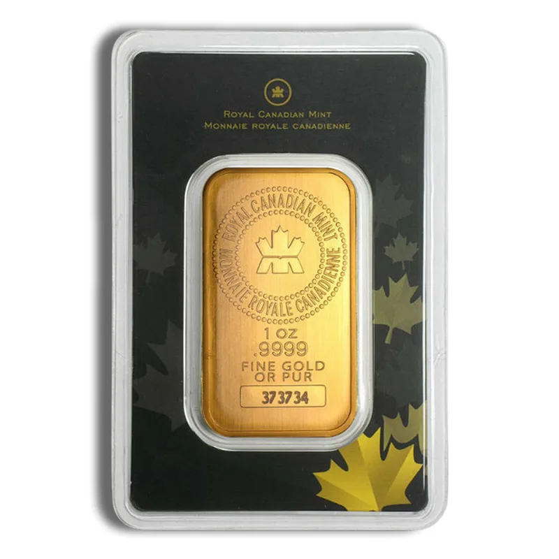1 oz Gold Bar - Royal Canadian Mint - RCM (Carded) — Gold bullion from Standard Bullion