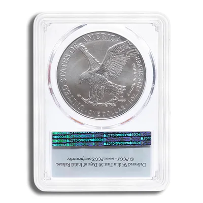 2022 Silver Eagle PCGS MS70 First Strike - Flag — reverse view