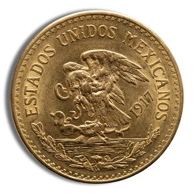 1917 Mexico Gold 20 Peso - BU — reverse view
